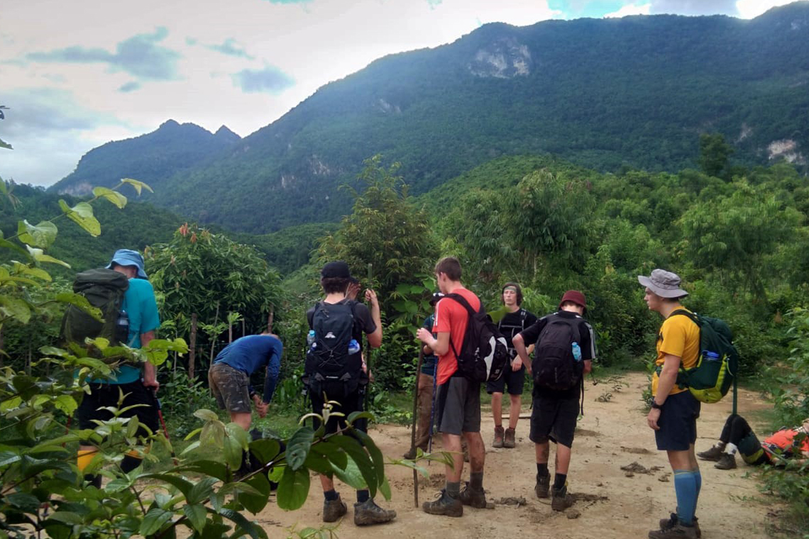Customers trekking