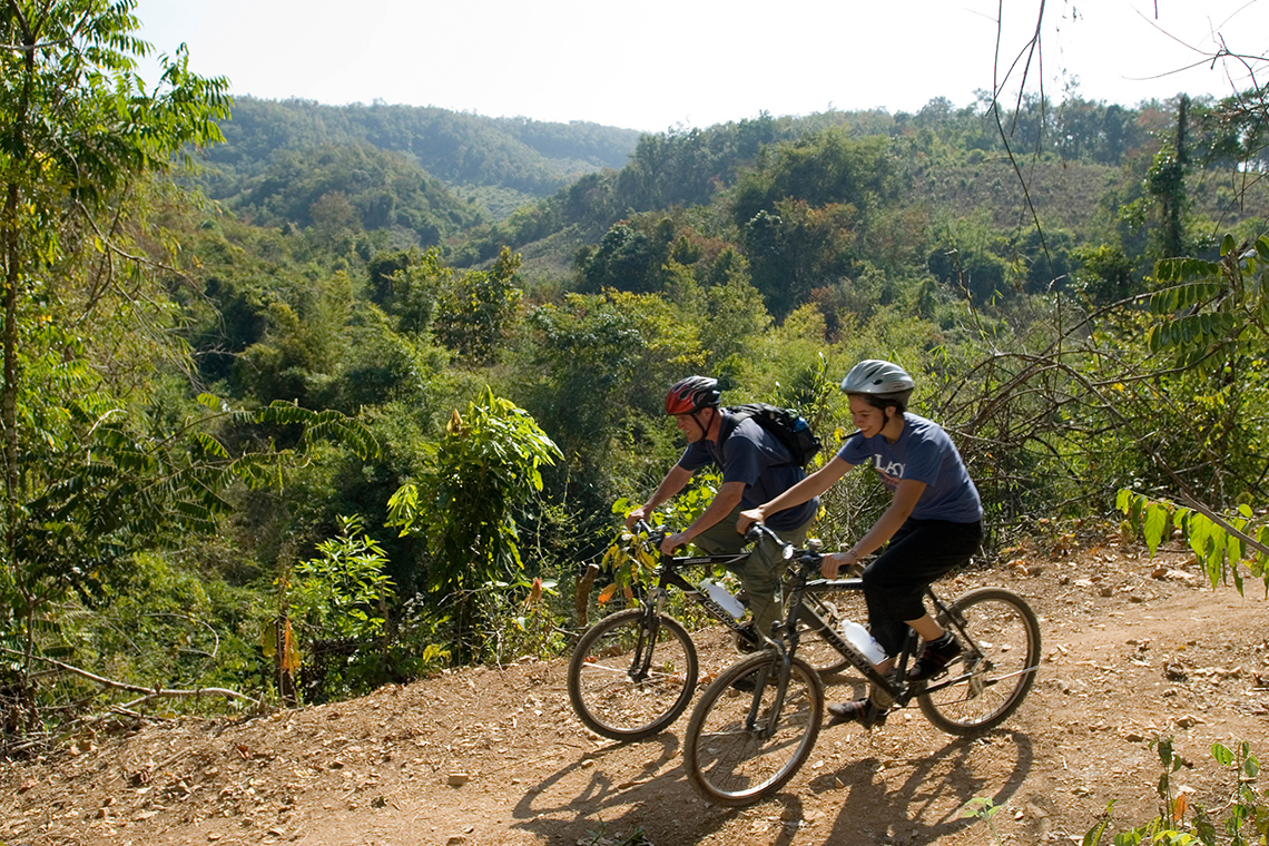 Mountain Biking on Dirt Road